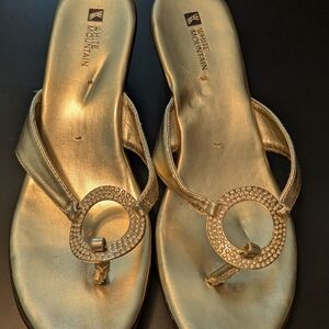 White Mountain Gold Sandals